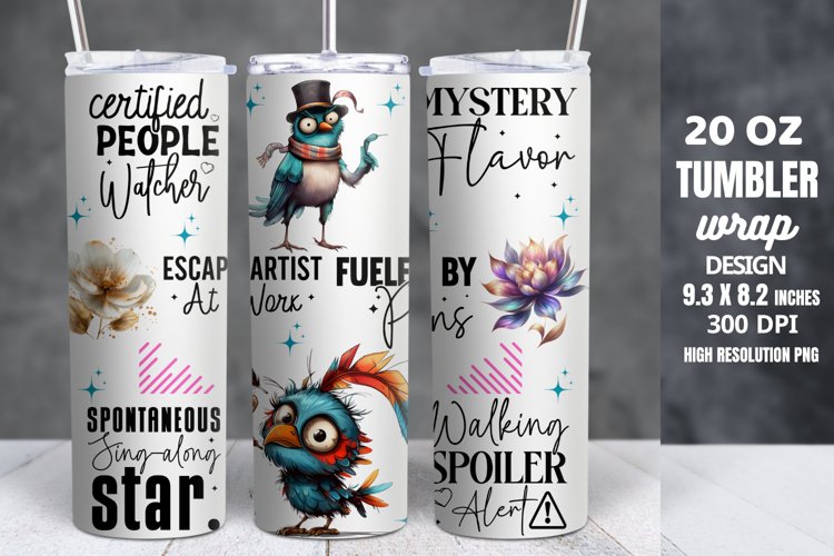 Funny Quotes 20oz Skinny Tumbler Sublimation example image 1