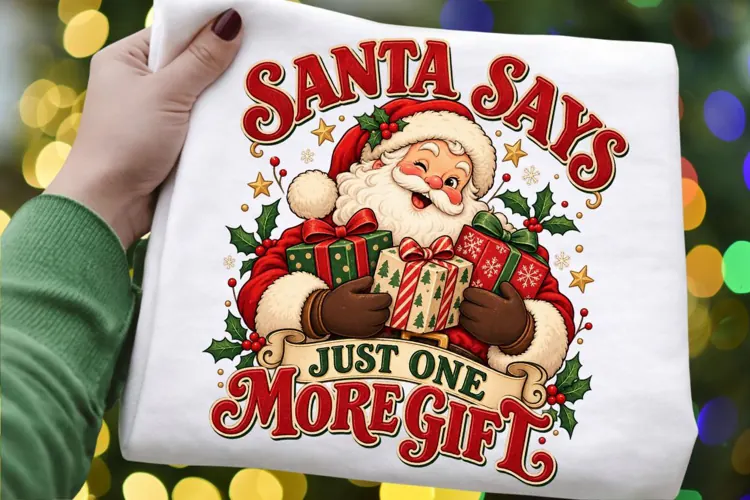 Vintage Santa Gift PNG, Cute Christmas Santa with Presents