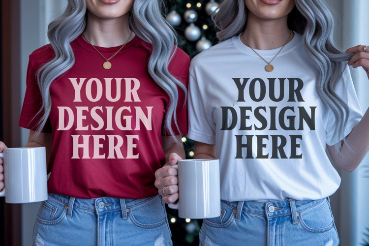 Bella Canvas 3001 Christmas Couple Mockup ,3001 Couple Mock
