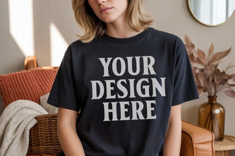 Black Tshirt Mockup Image 21