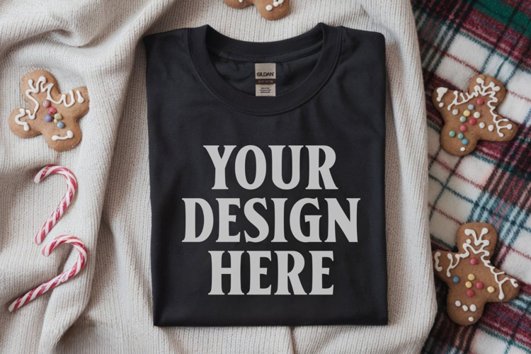 Black Tshirt Mockup Image 17