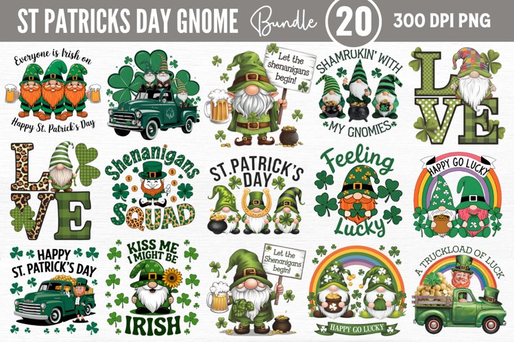 St Patricks Day Gnome Sublimation PNG