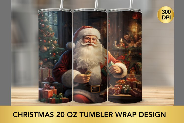 Christmas 20 oz Skinny Tumbler Sublimation example image 1