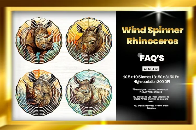 Rhinoceros Wind Spinner Sublimati