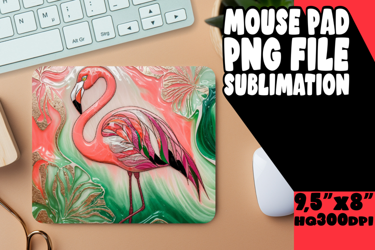 BLISSFUL MOUSE PAD INSPIRATIONAL DESIGN, Flamingo