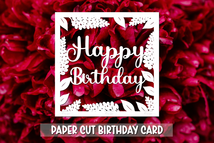 Happy Birthday Greeting card SVG,Paper cut SVG Birthday Card