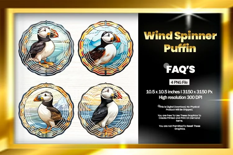 Puffin Wind Spinner Sublimation - 04 Variation