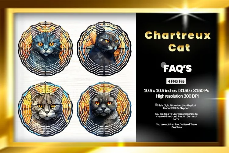 Chartreux Cat Wind Spinner Sublimation - 04 Variations
