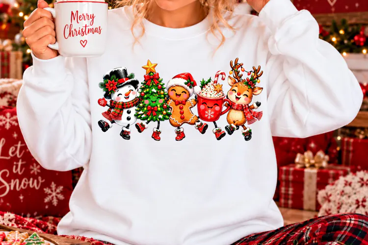 Cute Christmas Friends Sublimation PNG