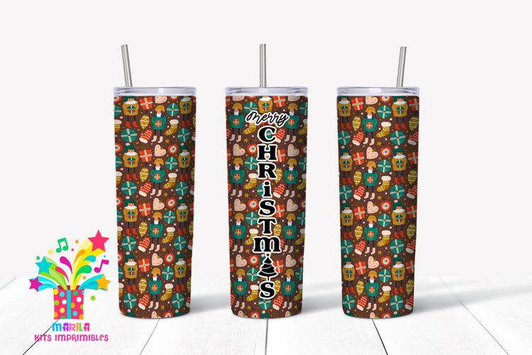 Merry Christmas Skinny tumbler Sublimation #8