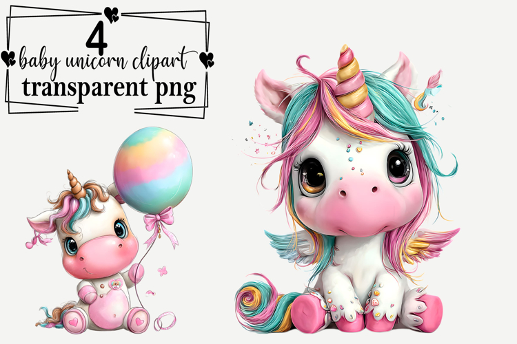 Cute Unicorn Clipart Image 13