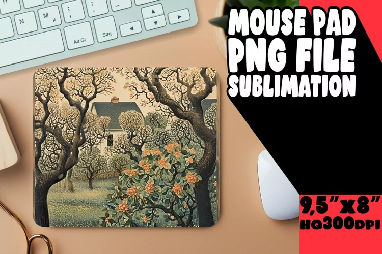 Arboreal Bliss: Tree Pattern Mouse Pad