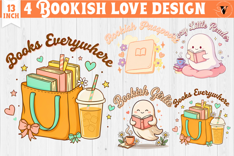 Bookish Sublimation designs | Cute Reading Book Lover png