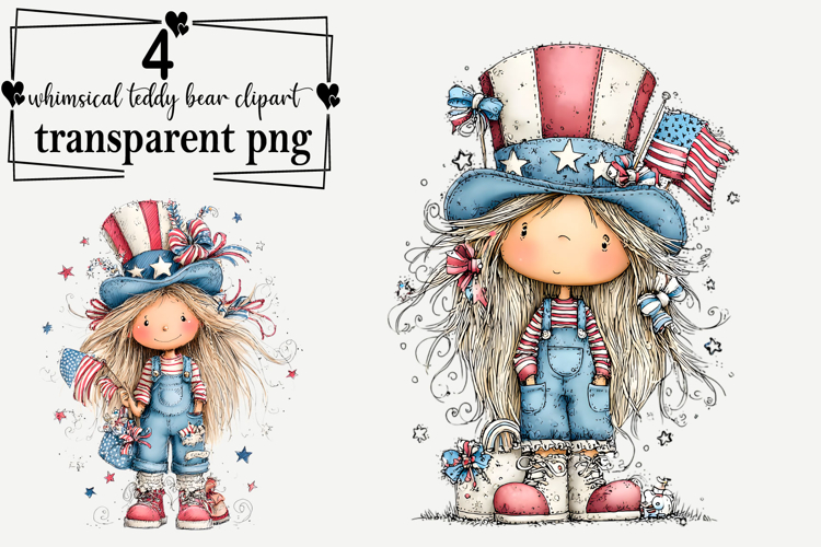 Whimsical Teddy Bear Clipart Watercolor PNG example image 1