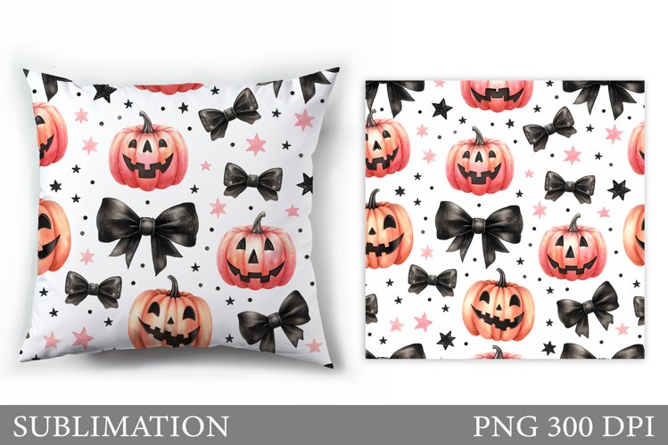 Cute Pumpkin Pillow Design. Cute Halloween Sublimation example image 1