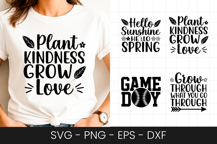 Plant Kindness Grow Love Quote SVG PNG