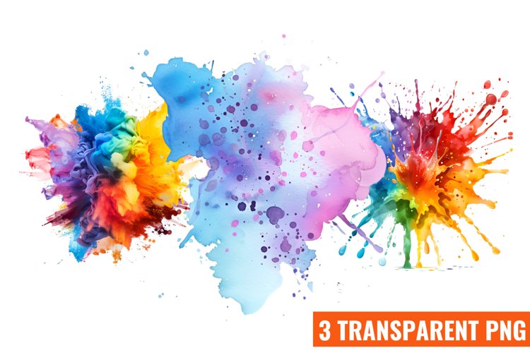 Watercolor Splashes Background Clipart