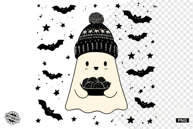 Cute Halloween Ghost Clipart example image 1