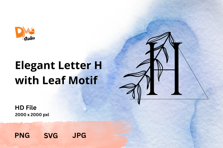 Monogram Elegant Letter with Leaf Motif - A to Z Nature-Insp
