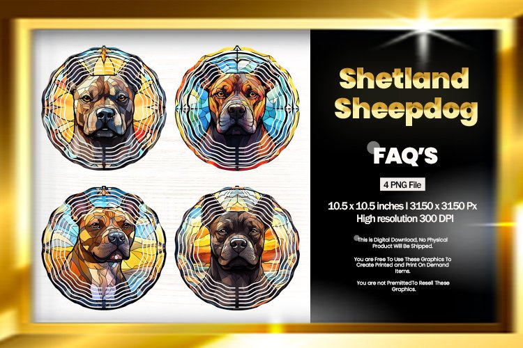 Shetland Sheepdog Wind Spinner Sublimation - 04 Variation example image 1