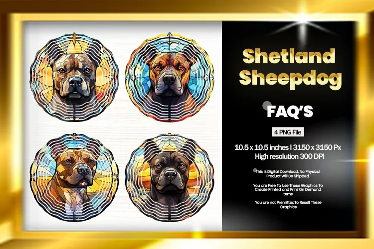 Shetland Sheepdog Wind Spinner Sublimation - 04 Variation