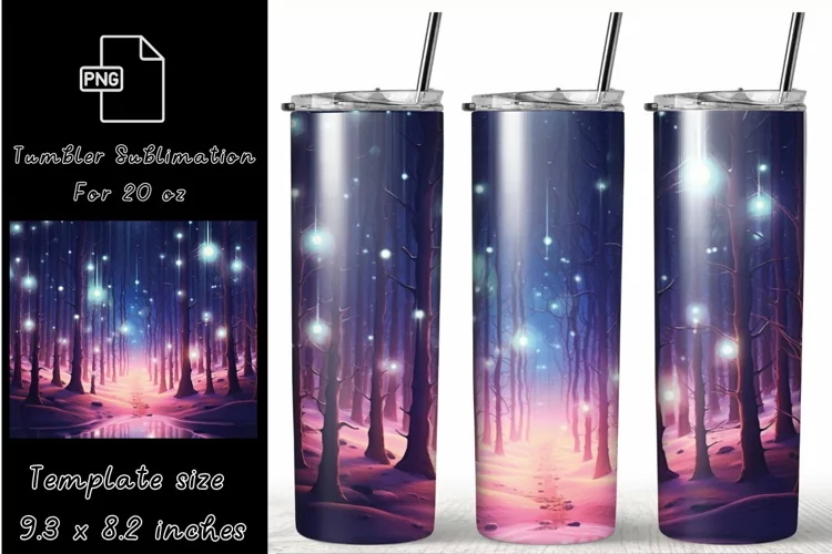 Magical Forest 20oz Skinny Tumbler Wrap Sublimation