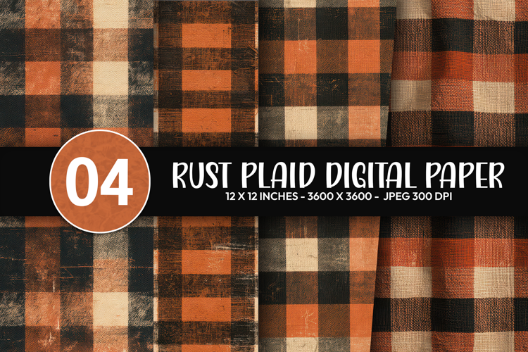 Rust Plaid Digital Paper