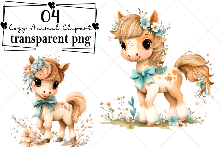 Cozy Animal Clipart Watercolor PNG