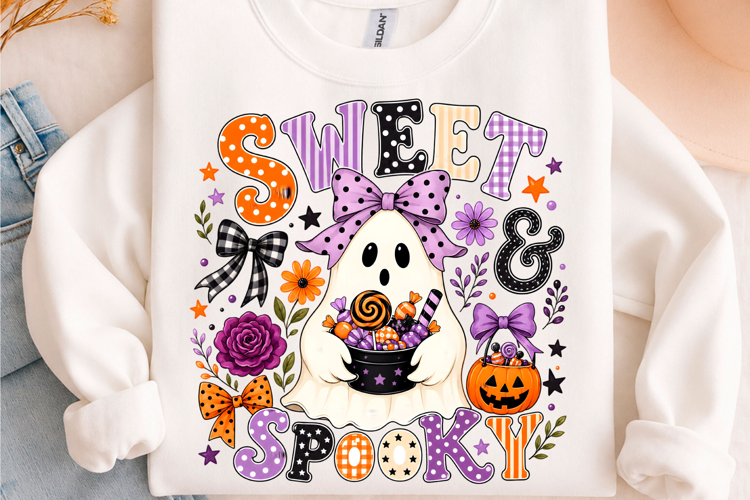 Sweet & Spooky Ghost Candy Halloween PNG