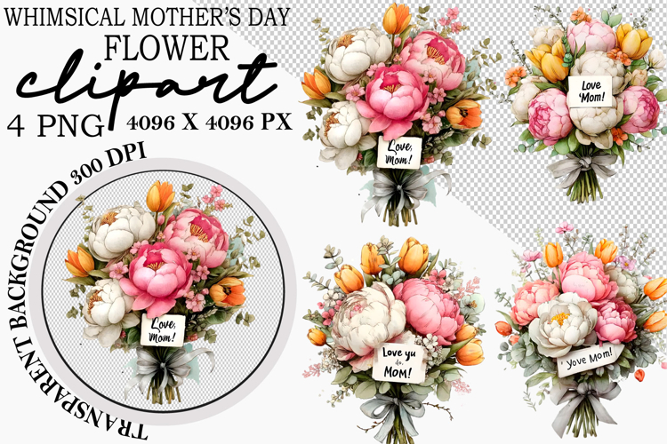 Whimsical Mother’s Day Floral PNG Clipart