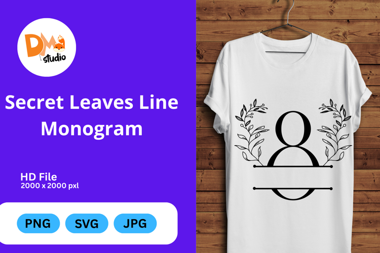 Secret Leaves Line Monogram