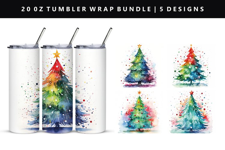 Watercolor 20oz Tumbler Wrap | Sublimation PNG Design