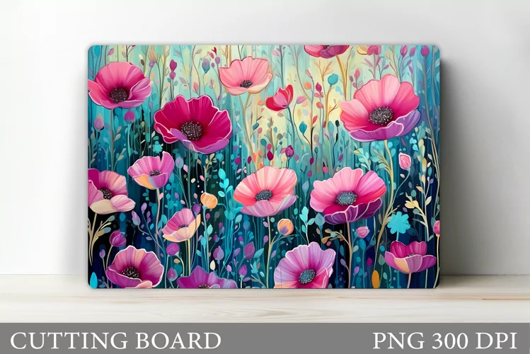 Flowers Cutting Board. Floral Cutting Board Design