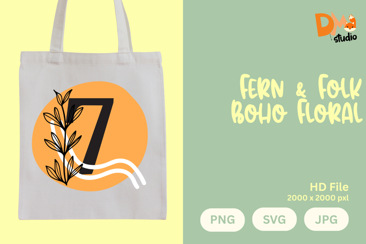 Fern   Folk Boho Floral Monogram