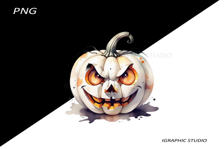 Halloween white Pumpkin Clipart example image 1