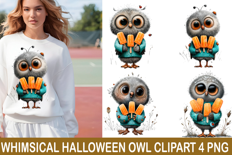 Whimsical Halloween Owl Clipart