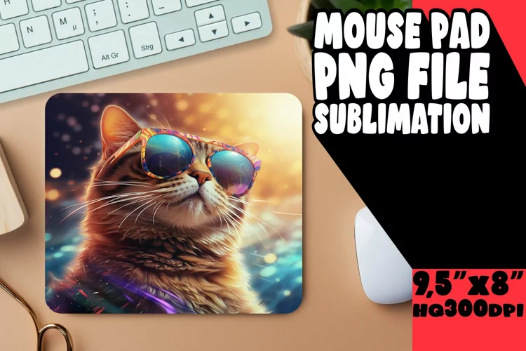 Colorful Cat Fun Mouse Pad Design