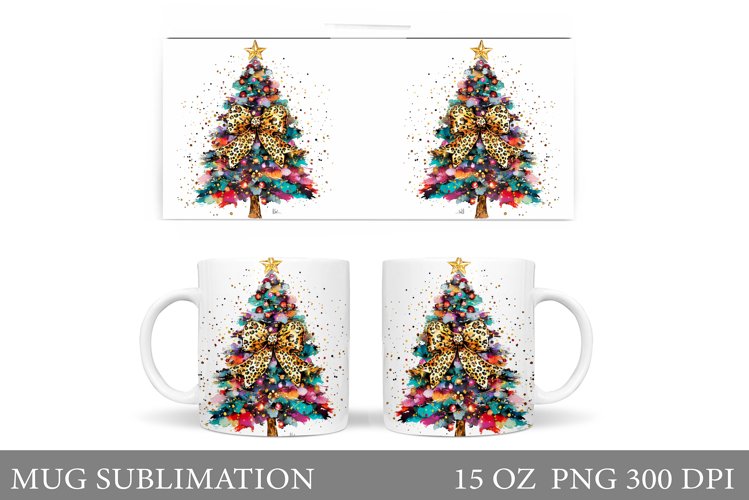 Christmas Tree Mug Sublimation. Christmas Tree Mug Design example image 1