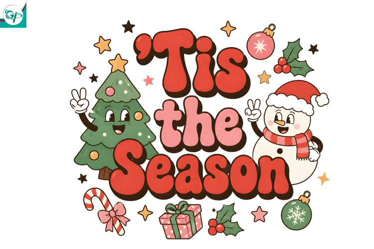Trending Christmas PNG, Retro Christmas Sublimation