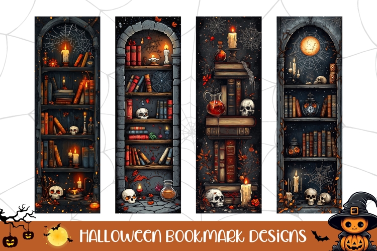 Spooky Halloween Bookmarks, Magic Bookmark PNG