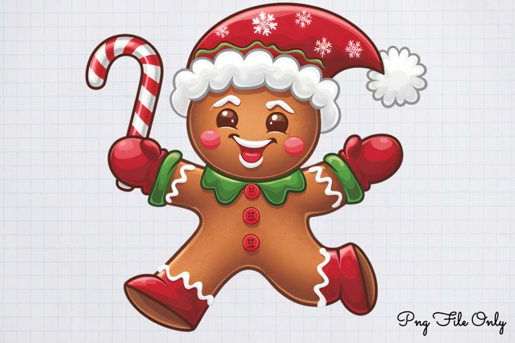 Cute Christmas Gingerbread Clipart PNG
