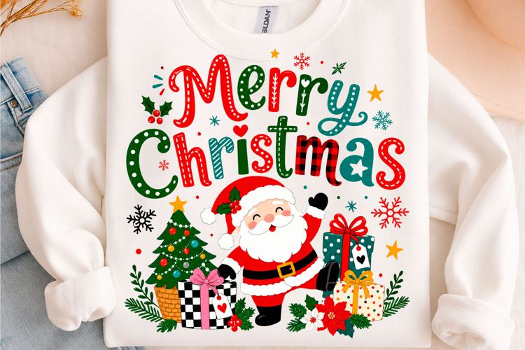 Merry Christmas Santa Holiday T-Shirt Design