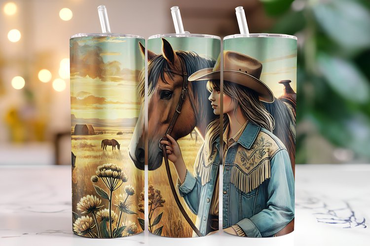 Horse & Girl Tumbler Wrap | Sublimation | Tumblers