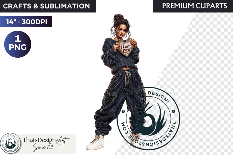 French Girl Clipart PNG, French woman, I love Paris Clipart