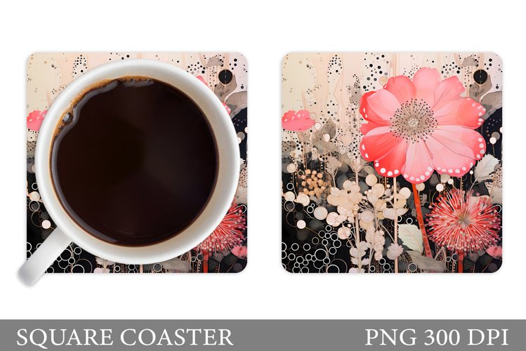 Flowers Coaster Design. Flowers Coaster Sublimation example image 1