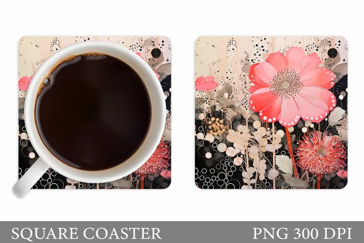 Flowers Coaster Design. Flowers Coaster Sublimation