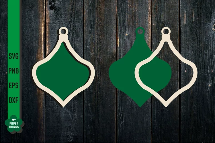Blank Vintage Christmas Ornament, Laser Cut Svg