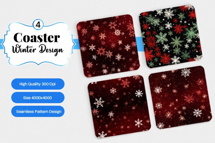 Square Coaster winter snow Sublimation example image 1