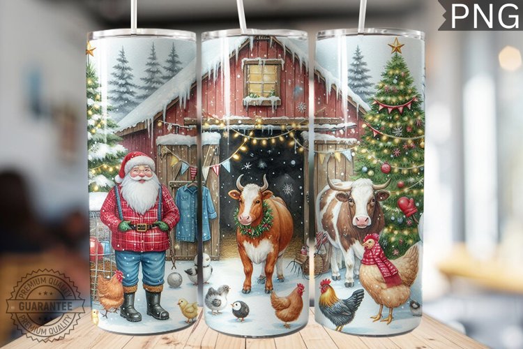 Farm Animals Tumbler Wrap - Christmas Tumbler Design