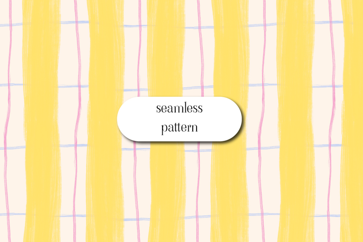 Seamless Striped Pattern Hand Painted Yellow Lines Design